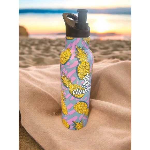 Chubbies Water Bottle Insulated Stainless Steel Blue & Pink Pineapple Swingers - Picture 4 of 6